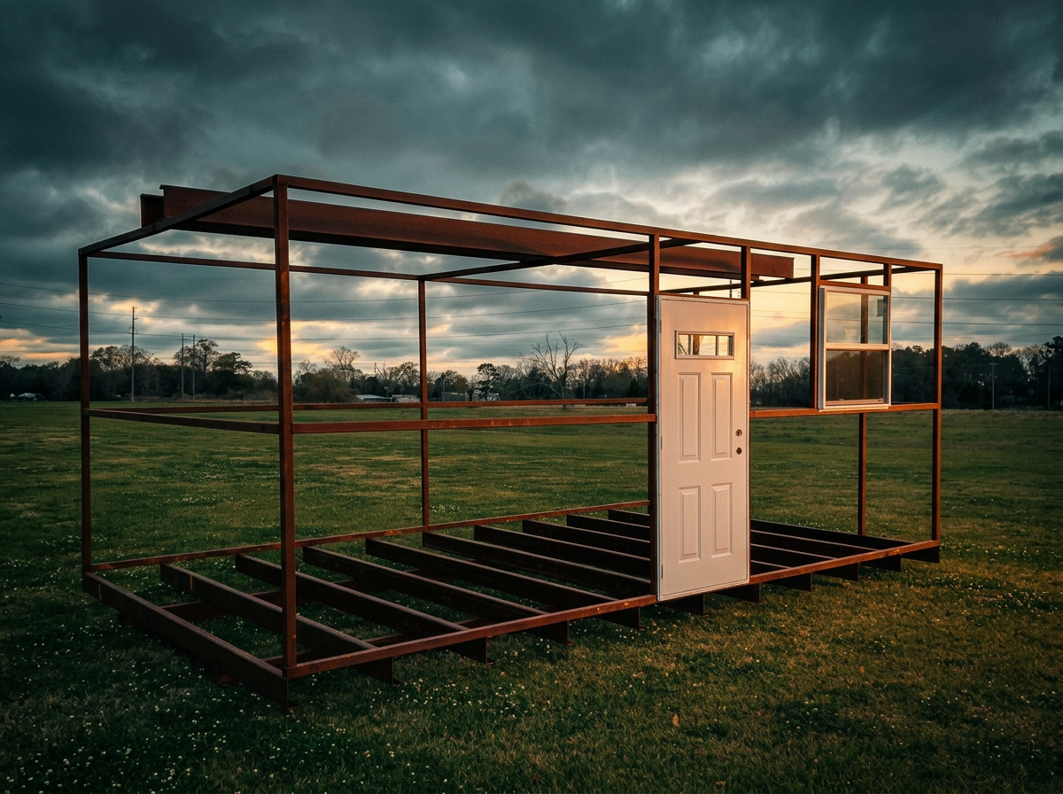 Welded red iron beam joint detail